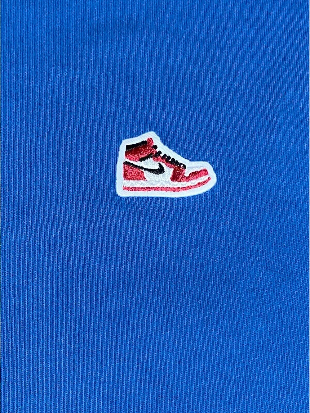 Jordan Air Jordan 1 AJ1 Sneaker Patch T Shirt Mens S Blue Jumpman Embroidered Te